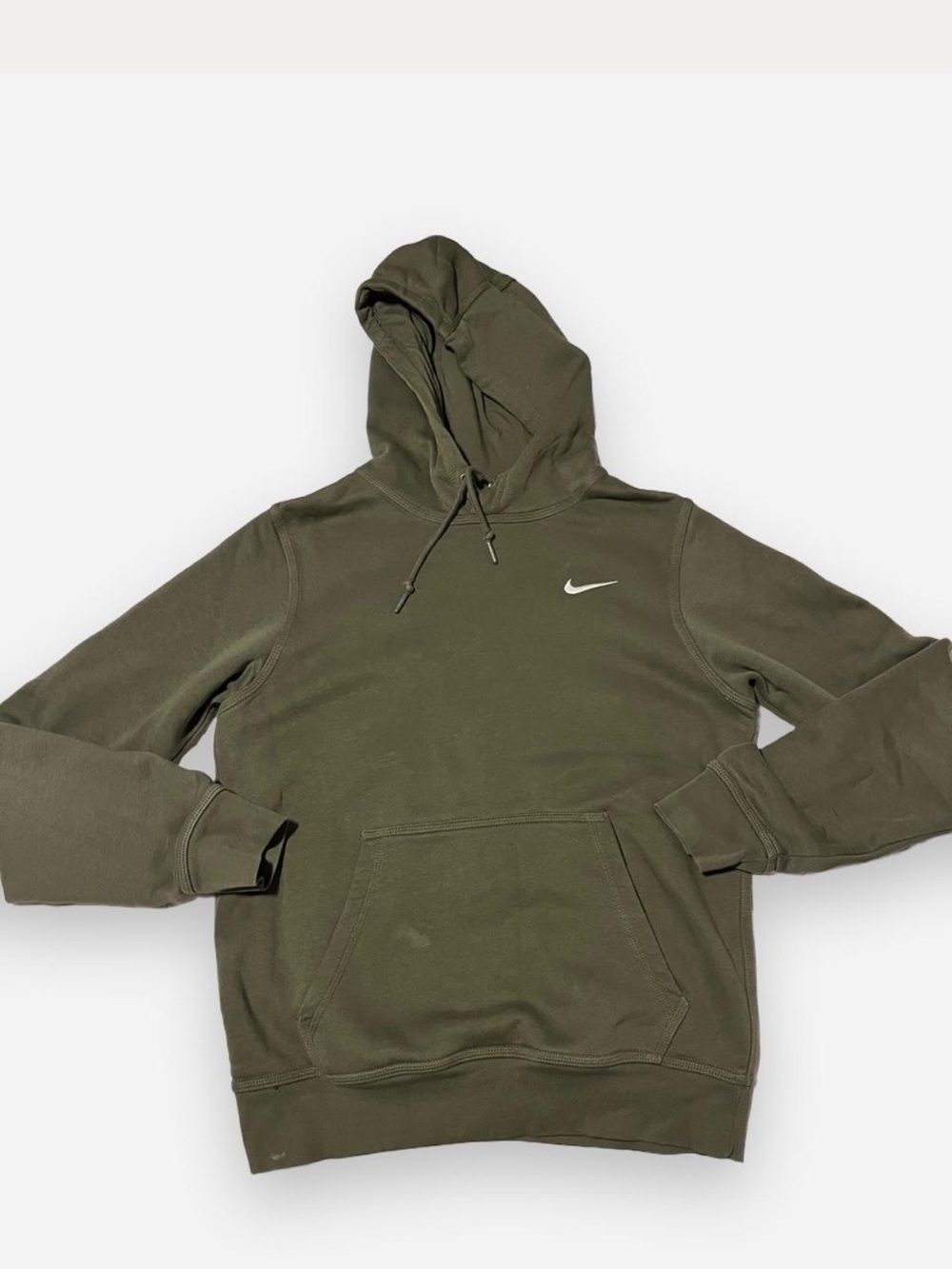 Nike Olive Green Hoodie with White Swoosh